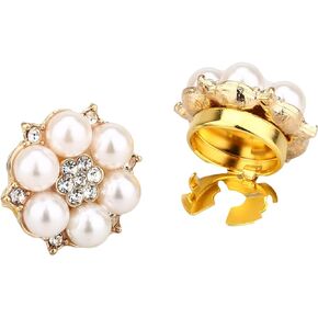 Cufflinks for Men Women Shirt Sleeve Buttons Faux Pearl Rhinestone Button Cover for Clothing Decorative Buttons Pins Fashion Cuff link Jewelry Buttons Girls Gifts