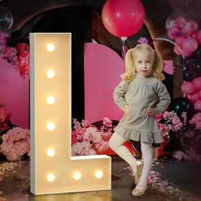 Tongjoy 3FT Marquee Light Up Letters, Large Light Up Letters for Baby Shower Party Backdrop Decor, Marquee Letters for Birthday Wedding Engagement Party Decorations, Mosaic Letter &
