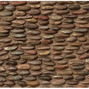 Hemisphere Polished Stacked Pebble Mosaic 12" x 12", Henna Red (6-Pack, 6 SF)