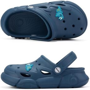 UPSOLO Boys Girls Clogs Kid's Garden Shoes Cute Cartoon Slides Sandals Slip-on Lightweight Indoor Outdoor Beach Water Shower Pool Slipper Children