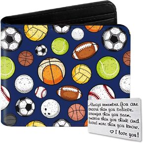 Teen Boys Wallet, Cool Game Wallets for Kids 9-12/8-10/8-12 with Wallet Card, Funny Leather Bifold Rfid Blocking Wallet, Purse Coin Pocket Id Window for Son Men Boy Male Youth Guys Gifts