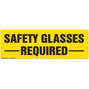 Safety Glasses Required Non-Slip Floor Marker | 6 Pack of 6" X 18" Floor Marker Vinyl Decal| Protect Your Business, Work Place & Customers | Made in The USA