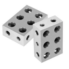 1-2-3 Blocks Matched Pair 11 Holes Hardened Steel HRC 58-60 123 Ultra Precision Machinist Set Up Blocks 123 JIG (2-Pack)
