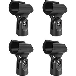 uxcell 4Pcs Universal Microphone Mic Clip Holder for 20-23mm Mic Stand Handheld Microphones 15mm Thread Dia