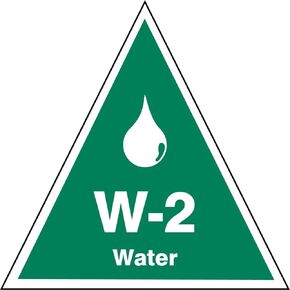 Accuform TDK902XVM Adhesive Dura-Vinyl "W-2 Water" Energy Source Shape ID Tag, 2.5" W x 2.5" L, White on Green (Pack of 5)