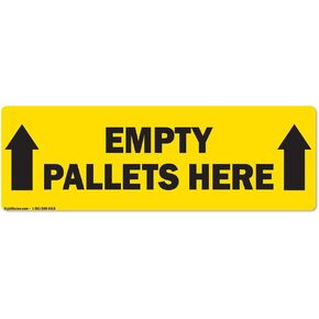 Empty Pallets Here Non-Slip Floor Marker | 6" X 18" Floor Marker Vinyl Decal| Protect Your Business, Work Place & Customers | Made in The USA