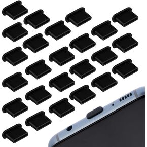 25Pcs Phone Dust Plug, Silicone Type-C Phone Charging Port Cover USB C Dust Protectors Stopper Compatible with Most Type-C Mobile Phones & Tablet