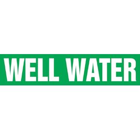 Accuform RPK737SSA Self-Stick "Well Water" Pipe Marker for 3/4" to 1-1/4" OD Pipe, White on Green, 1" H x 8" W