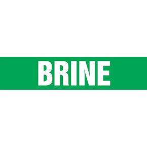 Accuform RPK177SSB Self-Stick "BRINE" Pipe Marker for 1-1/2" to 2" OD Pipe, White on Green, 1-1/2" H x 8" W