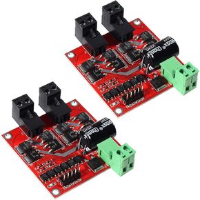 2Pcs L298 Dual H Bridge Motor Speed Controller 160W 12V 24V DC Motor Driver DC 6.5V-27V 7A PWM Motor Regulator Board Electric Motor Control Module Industrial with Optocoupler Isolation