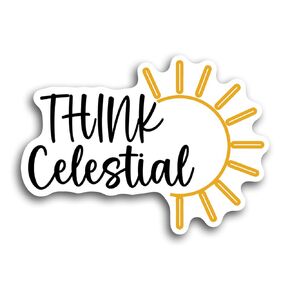 Think Celestial LDS Sticker Bible Sunshie Jesus God Faith Religious 1 Vinyl Die Cut Sticker for Car Laptop Phone Water Bottle Guitar Helmet Gift Idea Decal (2 Inches (Set 3 Pcs))