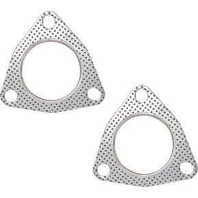2 Pack 3-Bolt Exhaust Gasket, 2.5Inch High Temperature Exhaust Flange Gasket Exhaust Pipe Gasket for Multi-Function Manifolds Headers Mufflers Catalytic Converters Exhaust Turbines Car Accessories
