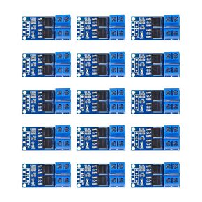 15PCS DC 5V-36V 15A 400W Dual High Power MOS Transistor Driving Controller Module(Max 30A),0-20KHz PWM Electronic Switch FET Trigger Switch Control Board DC Motor Speed Controller