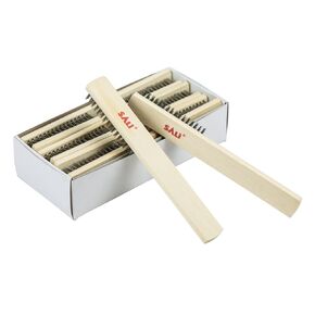 SALI 12pcs Wire Brushes for Cleaning Rust Removal Stainless Steel Bristles with Curved Beechwood Handle Grip for Dirt & Paint Scrubbing Removing Unfinished Metal Parts, Paint Stains Household Clean