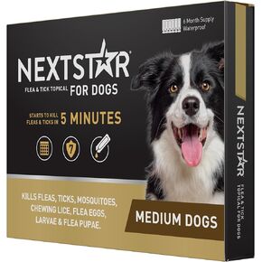 Flea and Tick Prevention for Dogs, Repellent, and Control, Fast Acting Waterproof Topical Drops for Large Dogs, 3 Monthly Doses
