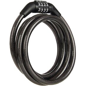BRINKS 5 ft Bike Lock Cable with Preset Combination, Vinyl Covered for Outdoor Use