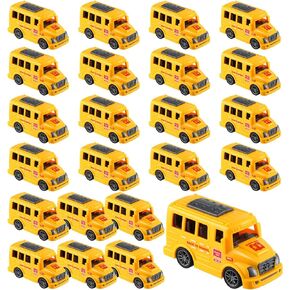 24 Pcs Mini School Bus Toy Bulk Plastic Yellow Small School Bus Playset 3.9 Inches Party Favor Car for Birthday Party Supplies Favors Gift (Classic)