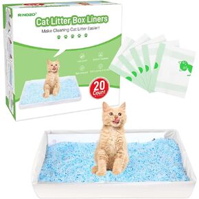 بطانات صندوق الفضلات المتوافقة مع عبوات فضلات القطط القابلة لإعادة الاستخدام للحيوانات الأليفة*، سكوب فري، بطانة فضلات القطط المقاومة للتمزق شديدة التحمل، 20 كيسًا من أكياس نفايات فضلات القطط ذات الرباط للاستعمال مرة واحدة لإعادة ملء أكياس الفضلات in Kuwait