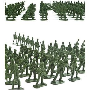 NWFashion 100PCS Toy Miniiature Toy Plastic Train Army Soldiers People Figures (Green)