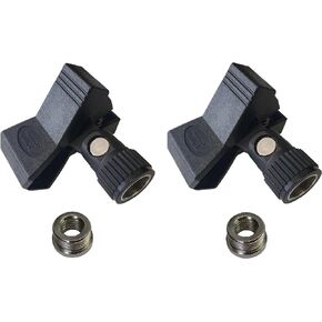 Audio 2000s MC417N2 Universal Microphone Clip Holder with Adapter (2 Pack)