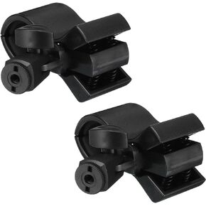 MECCANIXITY Microphone Holder O.D 32mm - 60mm Plastic Interface Mic Holder Clip with 1/4 Plastic Adapter for Small Mic Black 2 Pcs