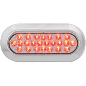 GG Grand General 76526 Amber 4" Oval 24 Pearl LED Strobe Light with Clear Lens, Amber/Clear