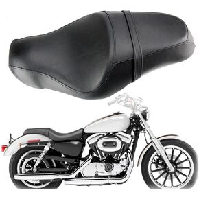 مقاعد الدراجات النارية متوافقة مع وسادة مقعد Harley Sportster متوافقة مع Harley Sportster 883 1200 2005-2019 Iron 883 2009-2023 مقعد الركاب الخلفي الأمامي والأربعون ثمانية من الجلد
