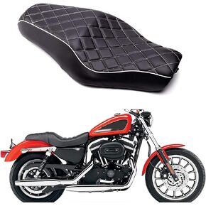 Motorcycle Seats Compatible With Harley Sportster Seat Cushion Compatible With Harley Sportster 883 1200 2005-2019 Iron 883 2009-2023 Forty Eight Front Rear Driver Passenger Seat Two Up Leather