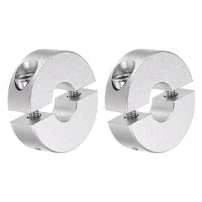 2Pcs Double Split Shaft Collar - [10mm Bore x 30mm OD x 10mm Width] Clamping Style Shaft Collar for CNC Machine Tools, Hold Timing Pulleys Use, 6061 Aluminum Alloy, Silver Tone