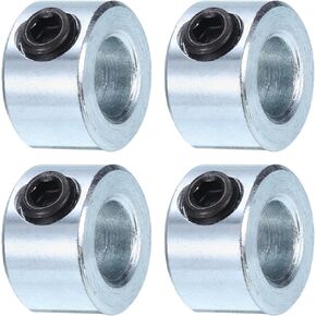 uxcell 4pcs Set Screw Collars 1/4" Bore Zinc Plated Steel Shaft Collars, 1/2" OD, 5/16" Width Axle Collar Clamp for Linear Rod Shaft Guide