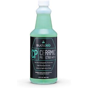 Suds Lab CP Ceramic Protective Wash, Hydrophobic Finish Car Wash Soap, Water Activated Easy To Use Water and Dirt Repelling Cleaner And Finish Treatment, High Gloss Spot Free Shine 32 oz.