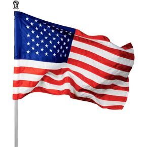 MARINE CITY American Flag Outdoor Luxury - Embroidered Stars, Double Stitched Sewn Stripes, Polyester with Canvas Header and 2 Metal Grommets (12 x 18 inches) - Ideal for Marines, Boats, Yachts