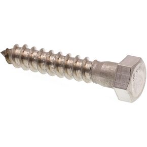 Prime-Line 9056182 Hex Lag Screws, 3/8 In. X 2 In., Grade 18-8 Stainless Steel (25 Pack)