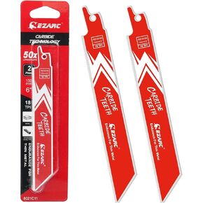 EZARC كربيد الترددية المنشار بليد R618HM التحمل للمعادن الرقيقة، صفائح الفولاذ المقاوم للصدأ 6 بوصة 18TPI، 2 حزمة in Kuwait