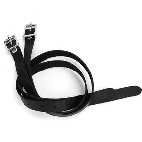 Zerodis Lengthen Spur Straps Leathers, Stainless Steel Buckle Horse Tool Accessories, 50cm Black