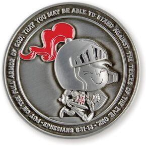 Armor of God Bible Coin for Kids, Bulk Set of 10 Religious Memory Verse Coins for Children's Church & Youth Groups, Motivational Sunday School Gifts for Kids, Inspirational Scripture Coin