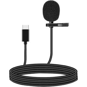 LituFoto USB Type-C Lavalier Microphone for Android,Omnidirectional Lapel Microphone Kit for Audio Video Recording, Easy Clip-on Wired Mic for YouTube Interview （6.56feet） in Saudi Arabia