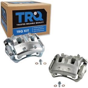 TRQ New Front Disc Brake Caliper with Bracket & Hardware Pair Compatible with Nissan