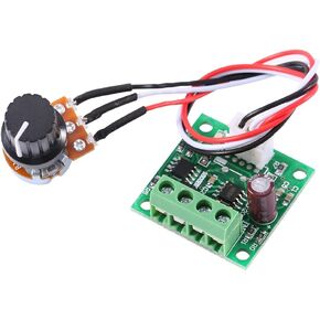 Low Voltage DC Motor Speed Controller PWM 1803BK 1.8V 3V 5V 6V 12V 15V 2A Low Voltage Speed Regulator Control Module Adjustable Driver (1.8V to 15V)