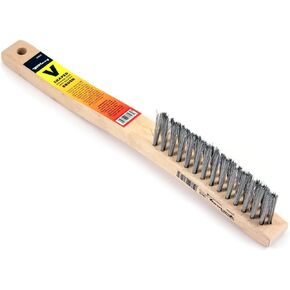 Forney 70523 V-Groove Stainless Steel Wire Brush, with Wood Handle, 13-3/4-Inch-by-.014-Inch in Kuwait