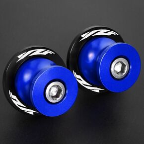 2pcs 6mm M6*1.5 Motorcycle Swingarm Sliders Spools, Fit with YZF-R1 YZF-R3 YZF-R6 YZF-R125 R25 R1000 (Blue)
