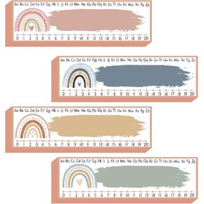 48 Pcs Self Adhesive Name Tags for Classroom Student Desks, Boho Rainbow Students Name Plates for desks Classroom Elementary Kindergarten Preschool School Teaching Supplies(11.8 x 3.5 Inch)
