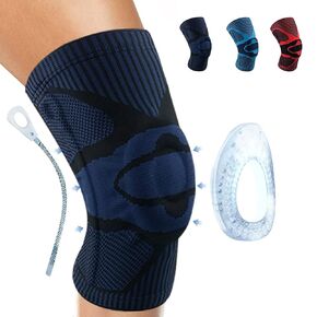 Knee Brace,Knee Compression Sleeve Support with Patella Gel Pad & Side Spring Stabilizers,Medical Grade Knee Protector for Running,Meniscus Tear,Arthritis,Joint Pain Relief,ACL,Injury Recovery，M