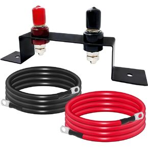 Battery Relocation Kit, Battery Jump Post Kit Remote Battery Kits Terminals Jumper Post Cable and Mounting Bracket Remote Starter Battery Charging Jump Post for UTV ATV Car RV Trucks Boat Trailer