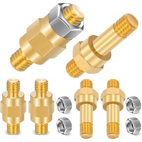8 Pieces Brass Side Post Battery Terminal Bolt 3/8 Inch Standard Side Post Battery Terminal Stud Extender Automotive Battery Post Adapter for Car Audio Cable Extension Kit Accessory, 1.57 1.81 Inch