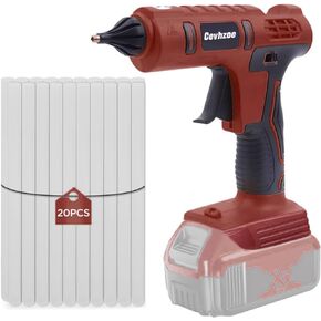 100W Hot Glue Gun, Cordless Glue Gun for Milwaukee 18V Lithium-Ion Battery with 20Pcs 0.43" Glue Sticks and Insulated Copper Nozzle, Hot Glue Gun Kit (Tool Only, Battery NOT Included)