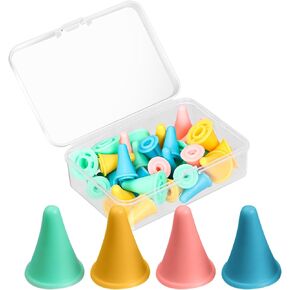28 Pcs Knitting Needle Stoppers Colorful Knitting Needles Point Protectors 2 Sizes Needle Tip Stoppers Knit Needle Tip Covers Knitting Needles Cap, for Beginners Knitting Craft DIY