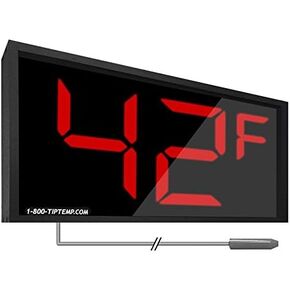 Large Display Thermometer with 4" Digits for Extra Large Display, Thermometer Displays in °C or °F. Large LED Temperature Display(2 Digit Model)