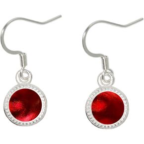 Recycled Vintage 1940's Red Beer Bottle Glass Color Dot Earrings