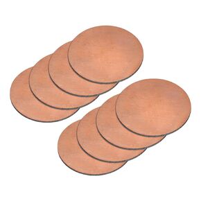 uxcell Pure Copper Sheet, 8pcs 5/8" x 0.04" 18 Gauge T2 Copper Metal Round Plate for Crafts, Electrical Repairs